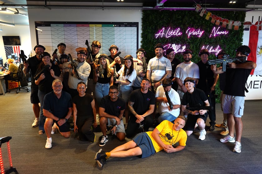 Oliver, Akhil and Molly with the TIEVA team
