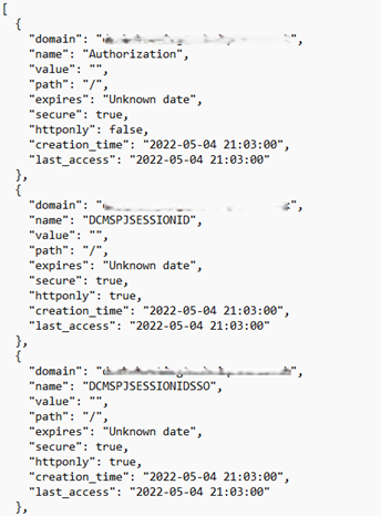 Figure 10 – Cookies Stolen Dumped by Infostealer