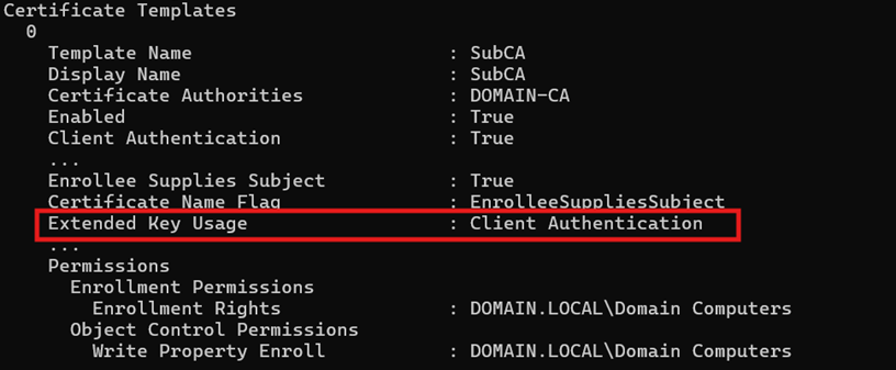 Figure 2 - Make sure to check the above location in your Certipy output