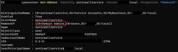 Figure 3 shows the account is a member of the DA