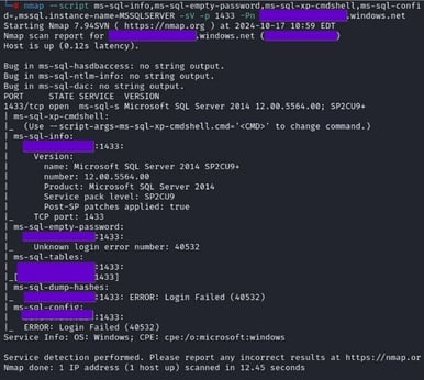 Shows a Nmap scan result